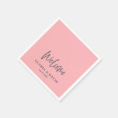 Serviette En Papier Mariage d'accueil rose pâle (Coin)