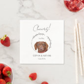 Serviette En Papier Mariage Dachshund Chien simple Cocktail Napkins (En situation)