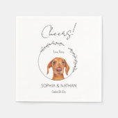 Serviette En Papier Mariage Dachshund Chien simple Cocktail  Napkins (Devant)