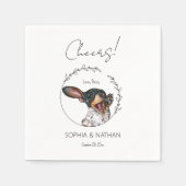 Serviette En Papier Mariage Dachshund Chien simple Cocktail  Napkins (Devant)