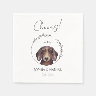 Serviette En Papier Mariage Dachshund Chien simple Cocktail  Napkins