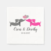 Serviette En Papier Mariage Dachshund Doxie personnalisée (Devant)
