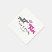 Serviette En Papier Mariage Dachshund Doxie personnalisée (Coin)