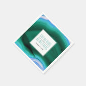 Serviette En Papier Mariage d'agate vert et bleu (Coin)