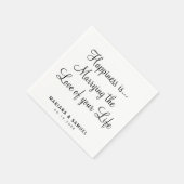 Serviette En Papier Mariage d'amour amusant en noir et blanc (Coin)