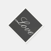 Serviette En Papier Mariage d'amour Arrière - plan gris élégant (Coin)