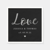 Serviette En Papier Mariage d'amour de script de typographie à huile d (Devant)