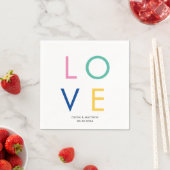 Serviette En Papier Mariage d'AMOUR minimal moderne (En situation)