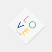 Serviette En Papier Mariage d'AMOUR minimal moderne (Coin)
