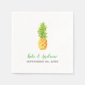 Serviette En Papier Mariage d'ananas aquarelle (Devant)