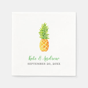 Serviette En Papier Mariage d'ananas aquarelle