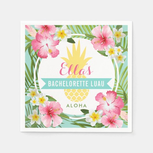 Serviette En Papier Mariage d'ananas tropical Bachelorette Luau (Devant)