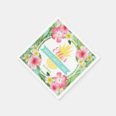 Serviette En Papier Mariage d'ananas tropical Bachelorette Luau (Coin)