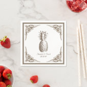 Serviette En Papier Mariage d'ananas vintage (En situation)