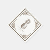 Serviette En Papier Mariage d'ananas vintage (Coin)