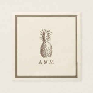 Serviette En Papier Mariage d'ananas vintage