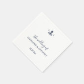 Serviette En Papier Mariage d'Ancre bleu marine Monogram (Coin)