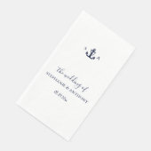 Serviette En Papier Mariage d'Ancre bleu marine Monogram (Coin)