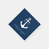 Serviette En Papier Mariage d'Ancre de monogramme couleur Arrière - pl (Coin)