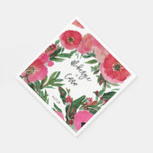 Serviette En Papier Mariage d'anémone aquarelle (Coin)