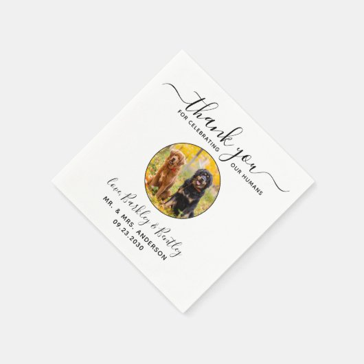 Serviette En Papier Mariage d'Animaux de Compagnie Moderne Élégant Pho (Coin)