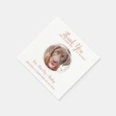 Serviette En Papier Mariage d'animaux Rose Moderne Or Chien Photo Reme (Coin)