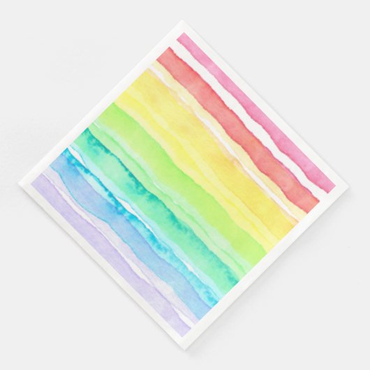Serviette En Papier Mariage d'aquarelle arc-en-ciel (Coin)