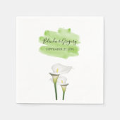 Serviette En Papier Mariage d'aquarelle blanc Calla Lilies (Devant)