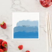 Serviette En Papier Mariage d'aquarelle bleu plage (En situation)