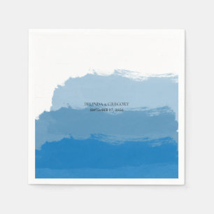Serviette En Papier Mariage d'aquarelle bleu plage