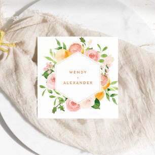 Serviette En Papier Mariage d'aquarelle Citrus