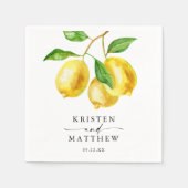 Serviette En Papier Mariage d'aquarelle Citrus citron (Devant)