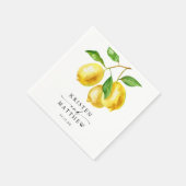 Serviette En Papier Mariage d'aquarelle Citrus citron (Coin)