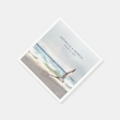 Serviette En Papier Mariage d'aquarelle côtière de la Sterne de Malibu (Coin)