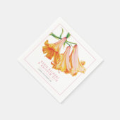 Serviette En Papier Mariage d'aquarelle de fleur de lièvre orange (Coin)
