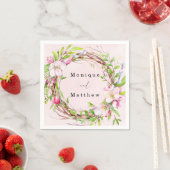 Serviette En Papier Mariage d'aquarelle de fleurs d'arbre Apple (En situation)