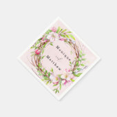 Serviette En Papier Mariage d'aquarelle de fleurs d'arbre Apple (Coin)