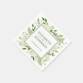 Serviette En Papier Mariage d'aquarelle de fleurs d'Hydrangée blanche (Coin)