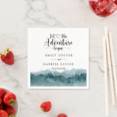 Serviette En Papier Mariage d'aquarelle de forêt (En situation)