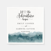 Serviette En Papier Mariage d'aquarelle de forêt (Devant)