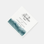 Serviette En Papier Mariage d'aquarelle de forêt (Coin)