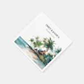 Serviette En Papier Mariage d'aquarelle de plage Tropical (Coin)