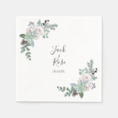 Serviette En Papier Mariage d'aquarelle d'hiver (Devant)