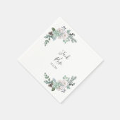 Serviette En Papier Mariage d'aquarelle d'hiver (Coin)