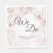 Serviette En Papier Mariage d'aquarelle d'orchidée rose poussiéreux (Devant)