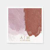 Serviette En Papier Mariage d'aquarelle en terre cuite (Devant)