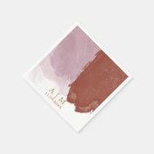 Serviette En Papier Mariage d'aquarelle en terre cuite (Coin)