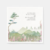 Serviette En Papier Mariage d'aquarelle fleur sauvage Mountain (Devant)