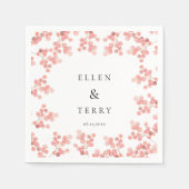 Serviette En Papier Mariage d'aquarelle fleurie rose haleine pour bébé (Devant)