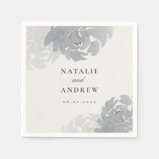 Serviette En Papier Mariage d'aquarelle Floral Blooms (Devant)